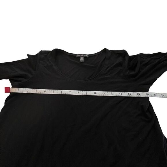 Eileen Fisher Black Jersey Scoop Neck Top size S/P - Picture 7 of 9